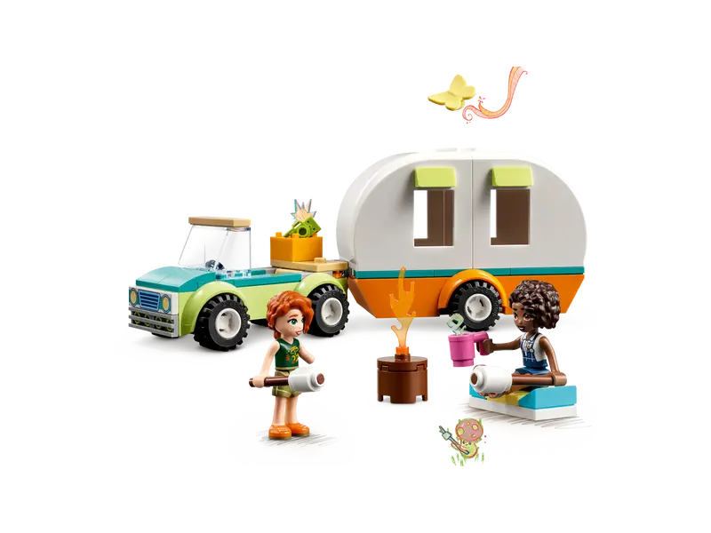 LEGO Friends 41726 Holiday Camping Trip Toy Car with Caravan Building Kit 87 Pcs