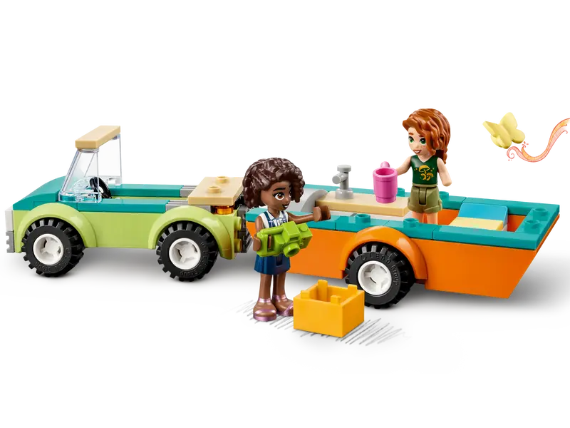 LEGO Friends 41726 Holiday Camping Trip Toy Car with Caravan Building Kit 87 Pcs