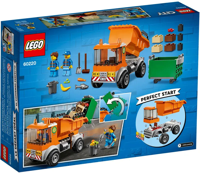 LEGO City 60220 Garbage Truck Building Toy with Waste Collectors Retired, 90 Pcs