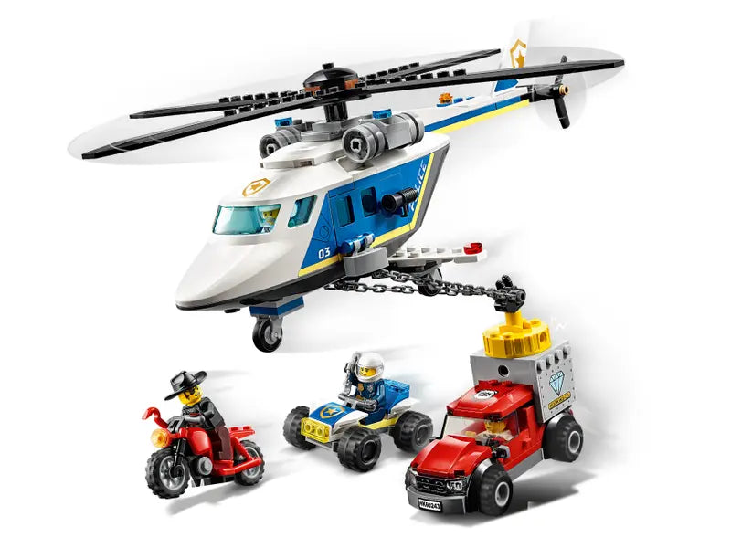 LEGO City 60243 Police Helicopter Chase Playset Building Kit Retired New 212 Pcs