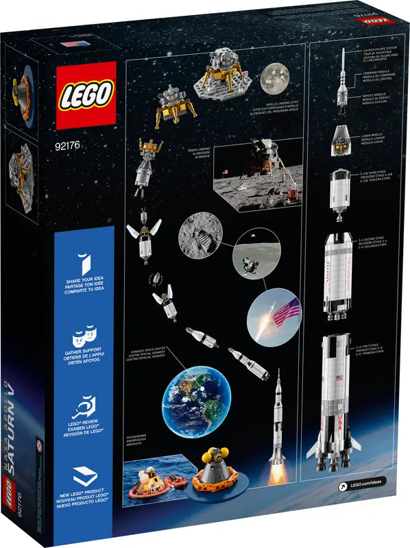 LEGO Ideas 21309 NASA Apollo Saturn V Model Rocket Science Building Kit 1969 Pcs