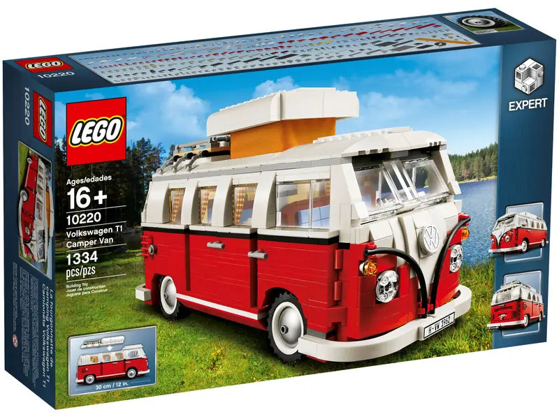 LEGO Sculptures Volkswagen T1 Camper Van 10220 Construction Set 1334 Pieces, New