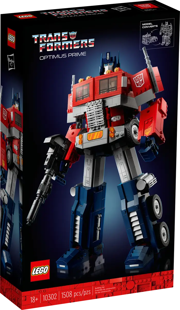 LEGO Icons Optimus Prime 10302 Transformers Figure Kit 2-in-1 Robot and Truck