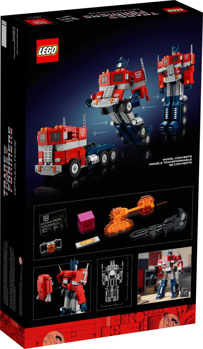 LEGO Icons Optimus Prime 10302 Transformers Figure Kit 2-in-1 Robot and Truck