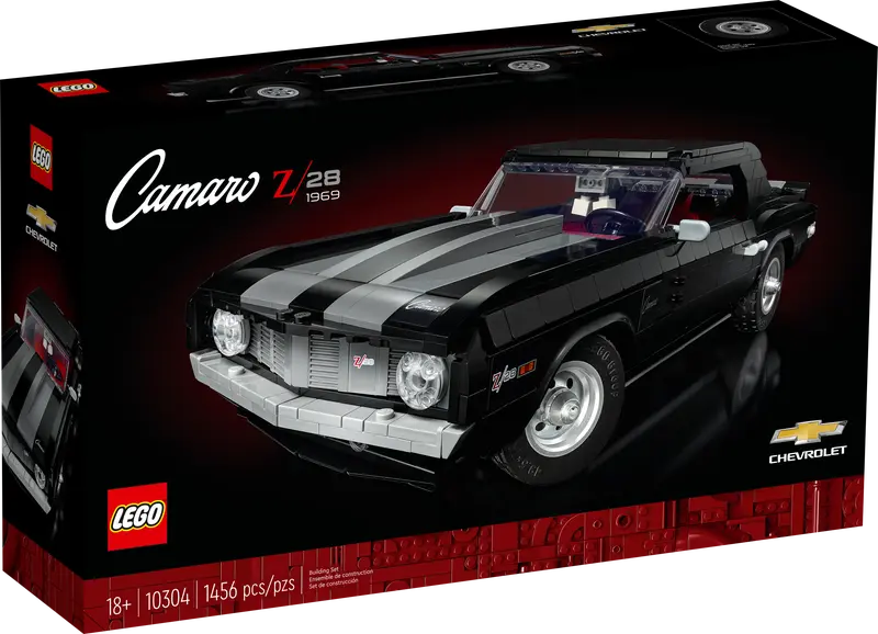 LEGO Icons 10304 Chevrolet Camaro Z28 1969, Customizable Classic Car 1456 Pcs