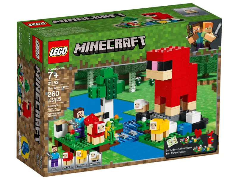 LEGO Minecraft 21153 The Wool Farm Complete Building Kit Retired Set, 260 Pcs