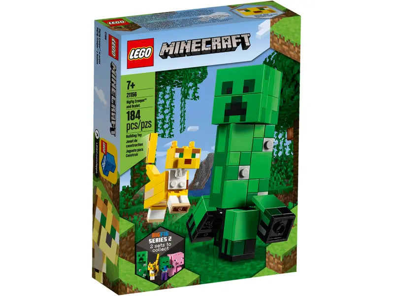 LEGO Minecraft 21156 BigFig Creeper and Ocelot Retired Building Set New, 184 Pcs