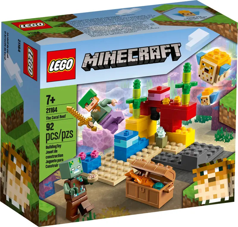 LEGO Minecraft 21164 The Coral Reef Building Playset Sealed Box Retired, 92 Pcs