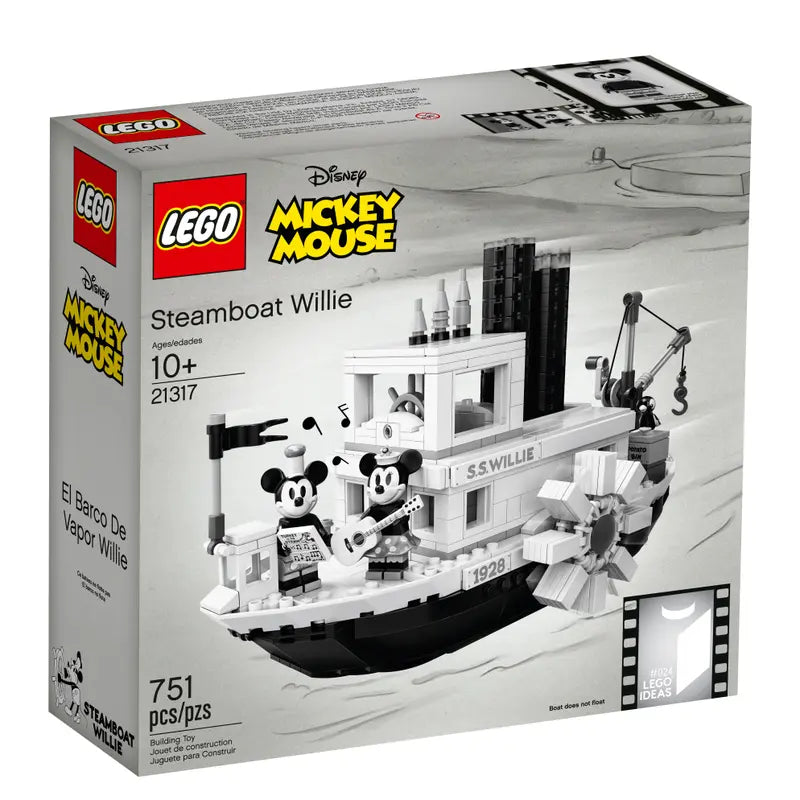 LEGO Ideas 21317 Disney Mickey Mouse Steamboat Willie Building Kit NISB, 751 Pcs