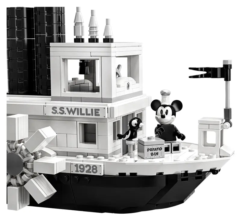 LEGO Ideas 21317 Disney Mickey Mouse Steamboat Willie Building Kit NISB, 751 Pcs