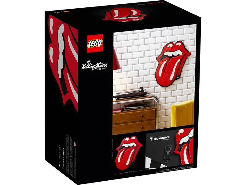 LEGO Art 31206 The Rolling Stones Logo Wall Décor Building Set Retired, 1998 Pcs