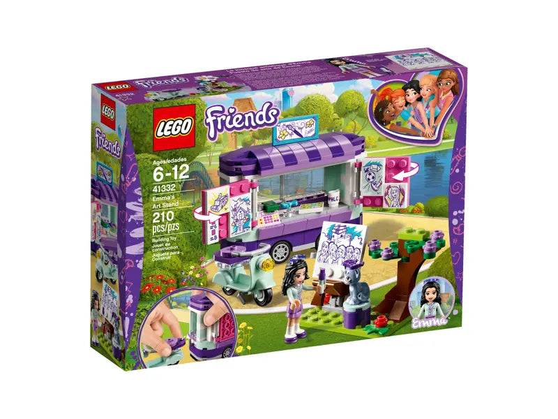 LEGO Friends 41332 Emma's Art Stand Building Toy For Kids Retired New, 210 Pcs