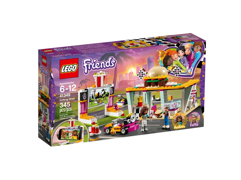 LEGO Friends 41349 Drifting Diner Rare Building Set New in Box Retired, 345 Pcs