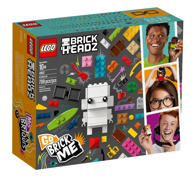 LEGO BrickHeadz 41597 Go Brick Me Construction Characters Kit Retired, 708 Pcs