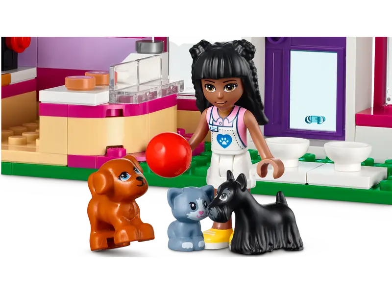 LEGO Friends 41699 Pet Adoption Café Collectible Animal Rescue Building Toy Set