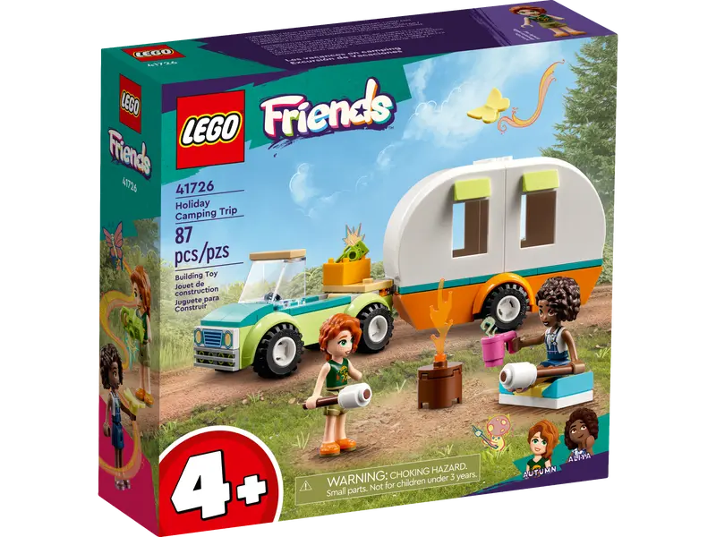 LEGO Friends 41726 Holiday Camping Trip Toy Car with Caravan Building Kit 87 Pcs