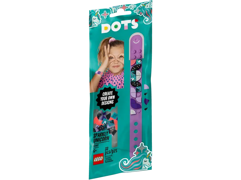 LEGO Dots 41902 Sparkly Unicorn Bracelet DIY Craft Bracelet Making Kit, 33 Pcs
