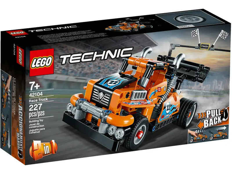 LEGO Technic 42104 Race Truck Toy to Racing Car 2 in 1, Pull Back Building Toy