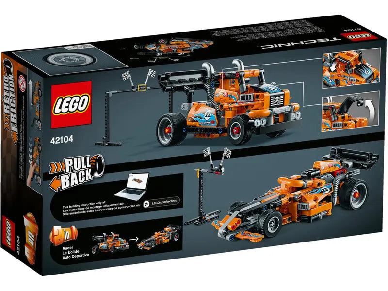 LEGO Technic 42104 Race Truck Toy to Racing Car 2 in 1, Pull Back Building Toy