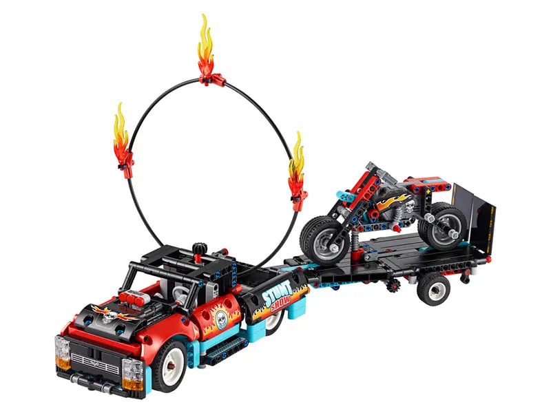 LEGO Technic 42106 Stunt Show Truck & Bike 2 in 1 Building Toy Retired, 610 Pcs