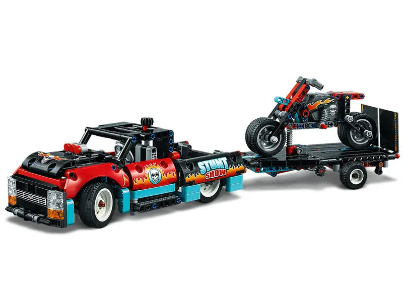 LEGO Technic 42106 Stunt Show Truck & Bike 2 in 1 Building Toy Retired, 610 Pcs