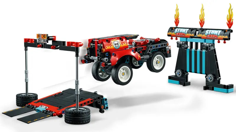 LEGO Technic 42106 Stunt Show Truck & Bike 2 in 1 Building Toy Retired, 610 Pcs