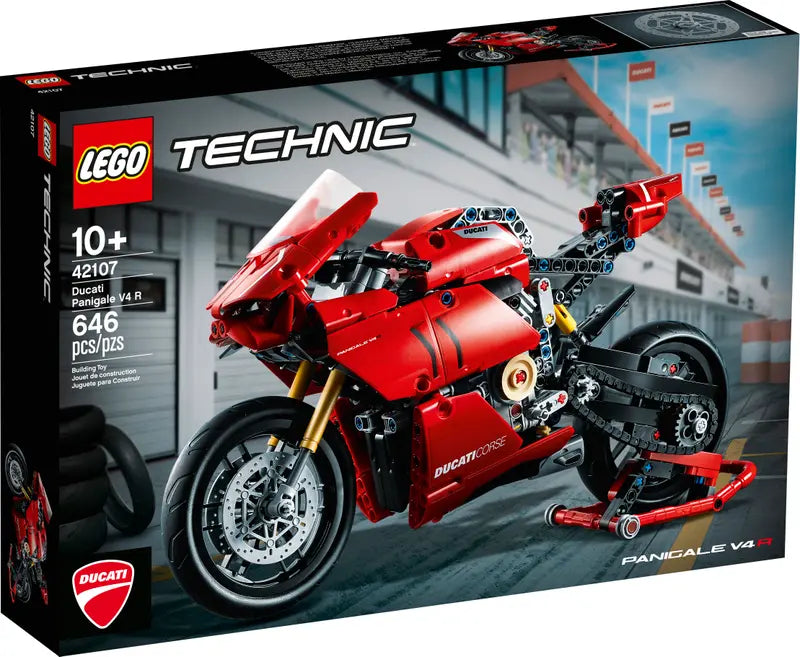 LEGO Technic 42107 Ducati Panigale V4 R Motorcycle Building Toy Retired, 646 Pcs