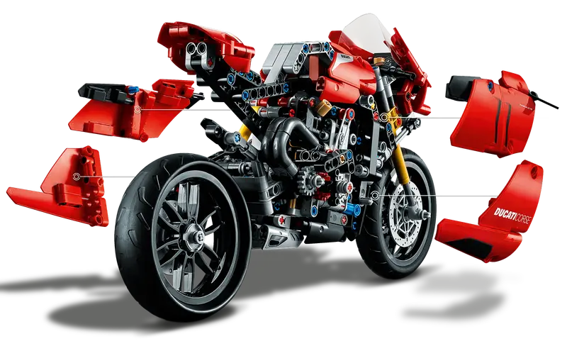 LEGO Technic 42107 Ducati Panigale V4 R Motorcycle Building Toy Retired, 646 Pcs