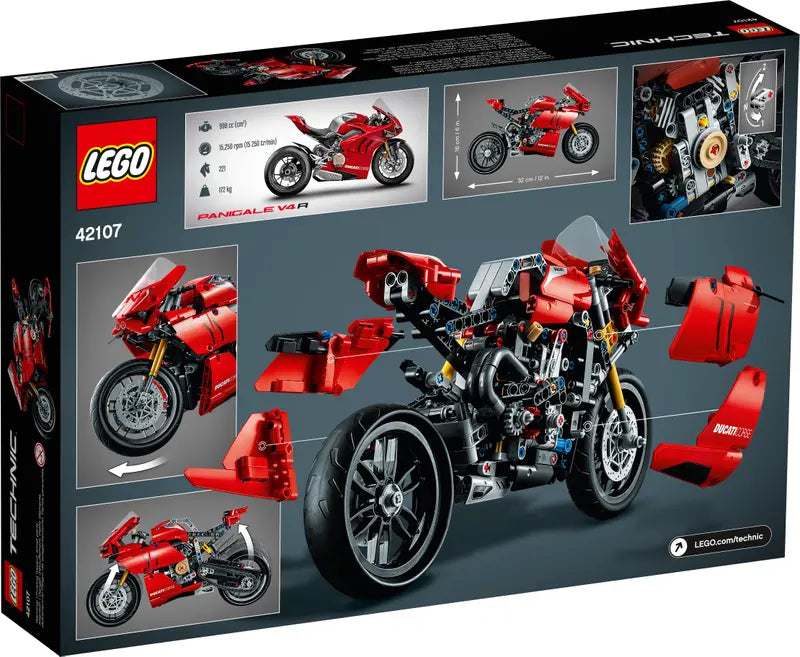 LEGO Technic 42107 Ducati Panigale V4 R Motorcycle Building Toy Retired, 646 Pcs