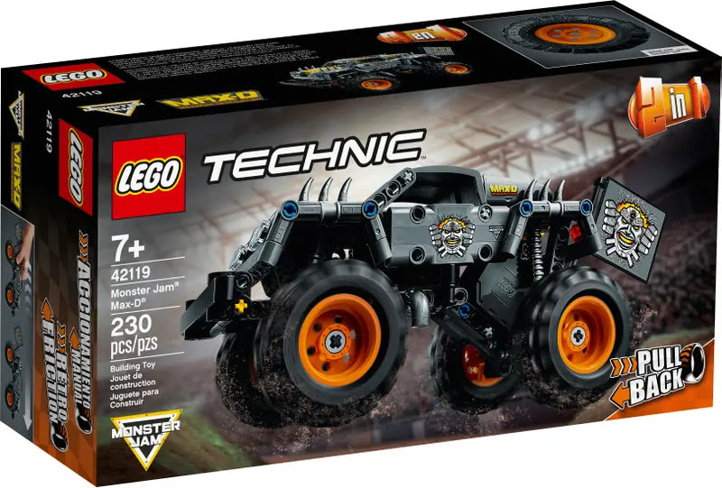LEGO Technic 42119 Monster Jam Max-D Pull Back 2 in 1 Building Toy Retired - New