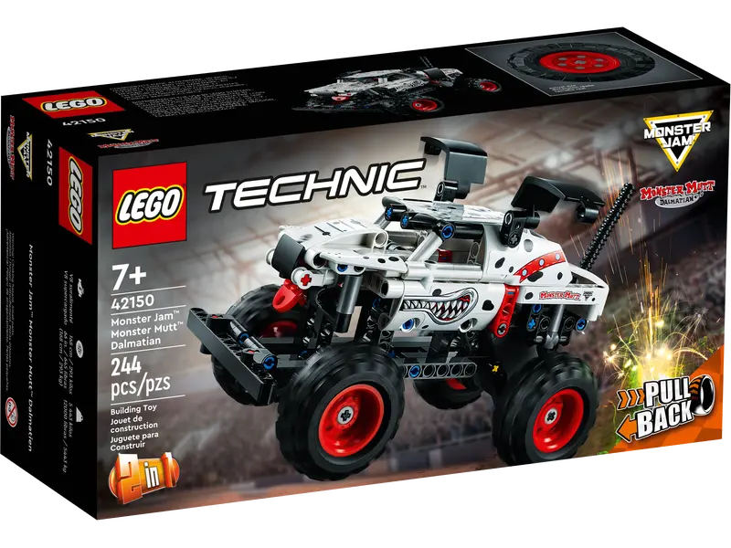 LEGO Technic 42150 Monster Jam Monster Mutt Dalmatian 2in1 Pull Back Truck, NISB
