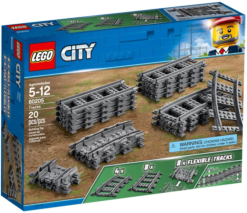 LEGO City 60205 Tracks Extension Accessory Set Building Toy for Kids 20 Pcs, New