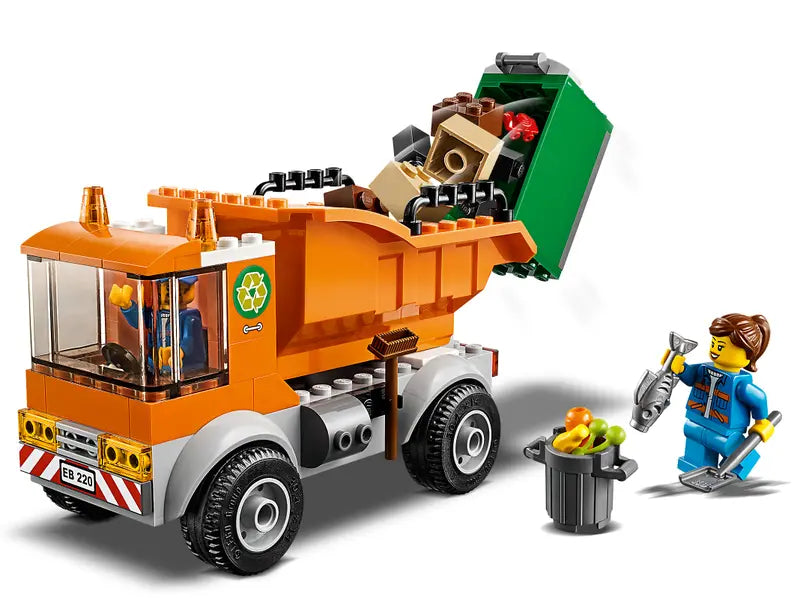 LEGO City 60220 Garbage Truck Building Toy with Waste Collectors Retired, 90 Pcs