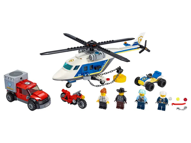 LEGO City 60243 Police Helicopter Chase Playset Building Kit Retired New 212 Pcs