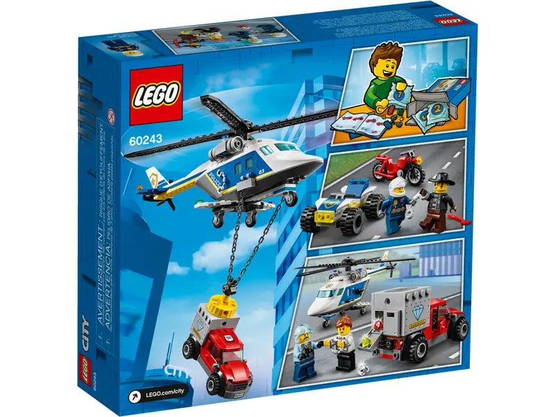 LEGO City 60243 Police Helicopter Chase Playset Building Kit Retired New 212 Pcs