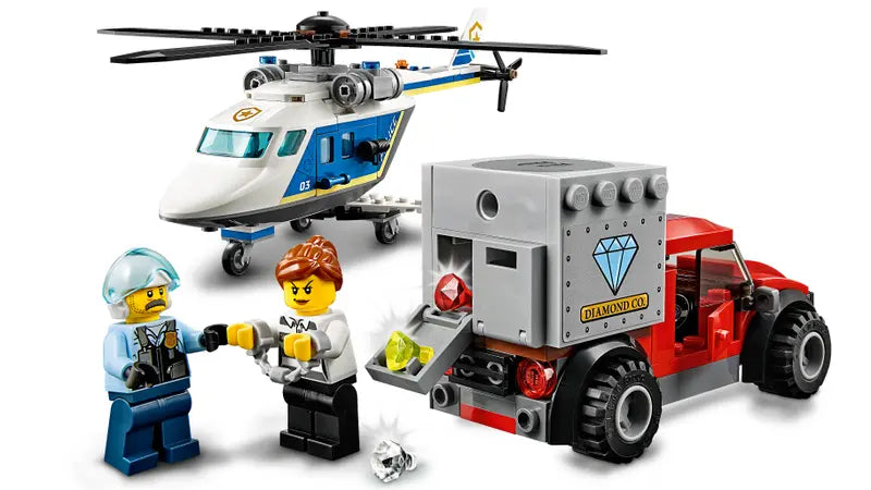 LEGO City 60243 Police Helicopter Chase Playset Building Kit Retired New 212 Pcs