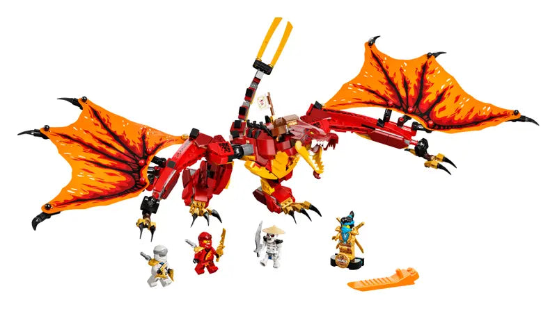 LEGO Ninjago Legacy 71753 Fire Dragon Attack Ninja Playset Building Toy, 563 Pcs