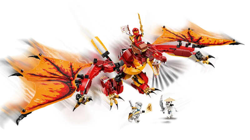 LEGO Ninjago Legacy 71753 Fire Dragon Attack Ninja Playset Building Toy, 563 Pcs