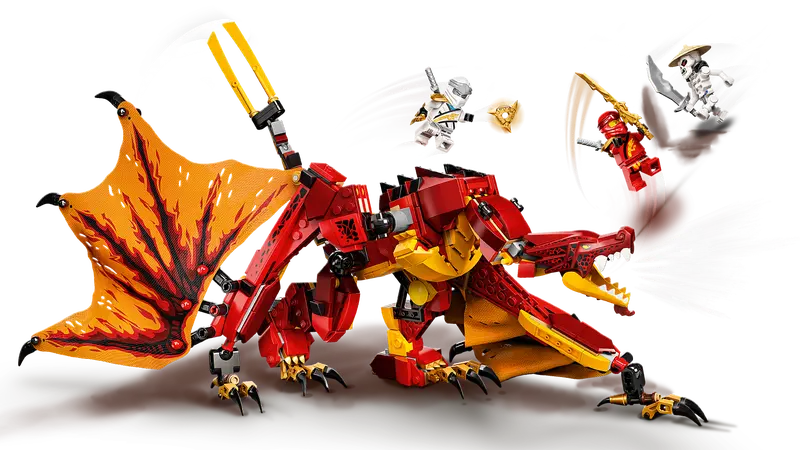 LEGO Ninjago Legacy 71753 Fire Dragon Attack Ninja Playset Building Toy, 563 Pcs