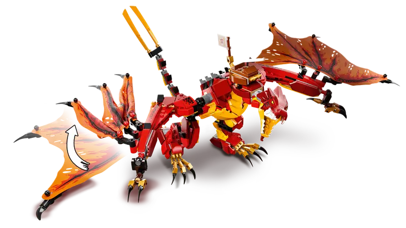 LEGO Ninjago Legacy 71753 Fire Dragon Attack Ninja Playset Building Toy, 563 Pcs