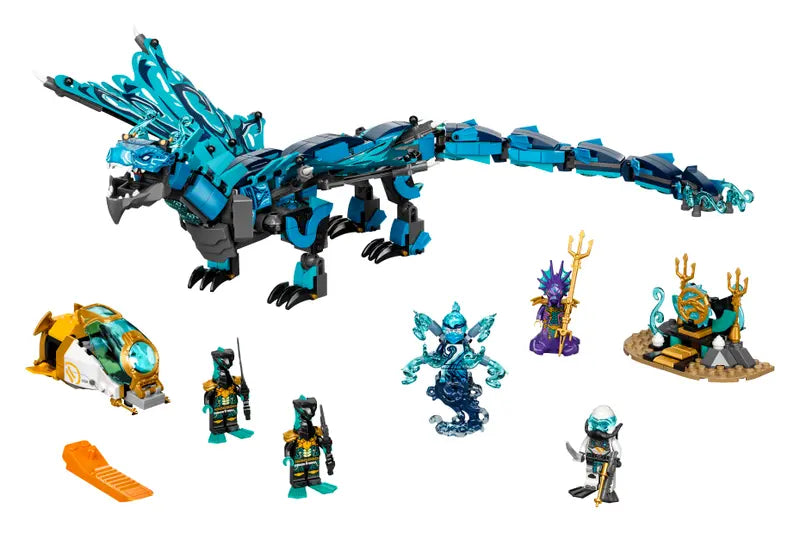 LEGO Ninjago 71754 Water Dragon Building Toy with 5 Minifigures Retired, 737 Pcs