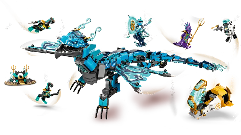 LEGO Ninjago 71754 Water Dragon Building Toy with 5 Minifigures Retired, 737 Pcs
