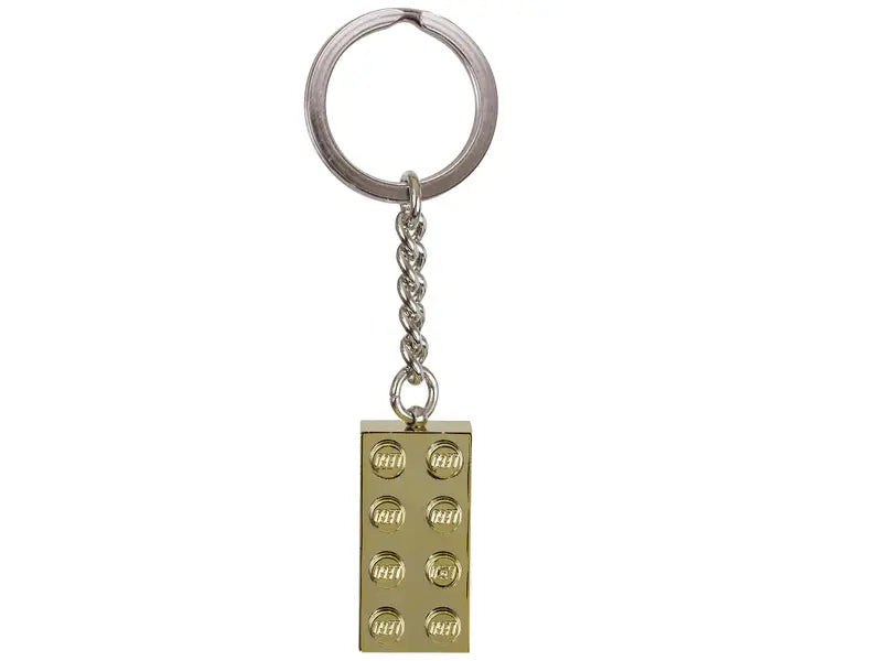 LEGO 850808 Classic Gold Brick Keyring Authentic Gold Laminated 2x4 Brick - New