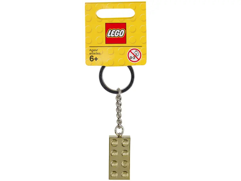 LEGO 850808 Classic Gold Brick Keyring Authentic Gold Laminated 2x4 Brick - New