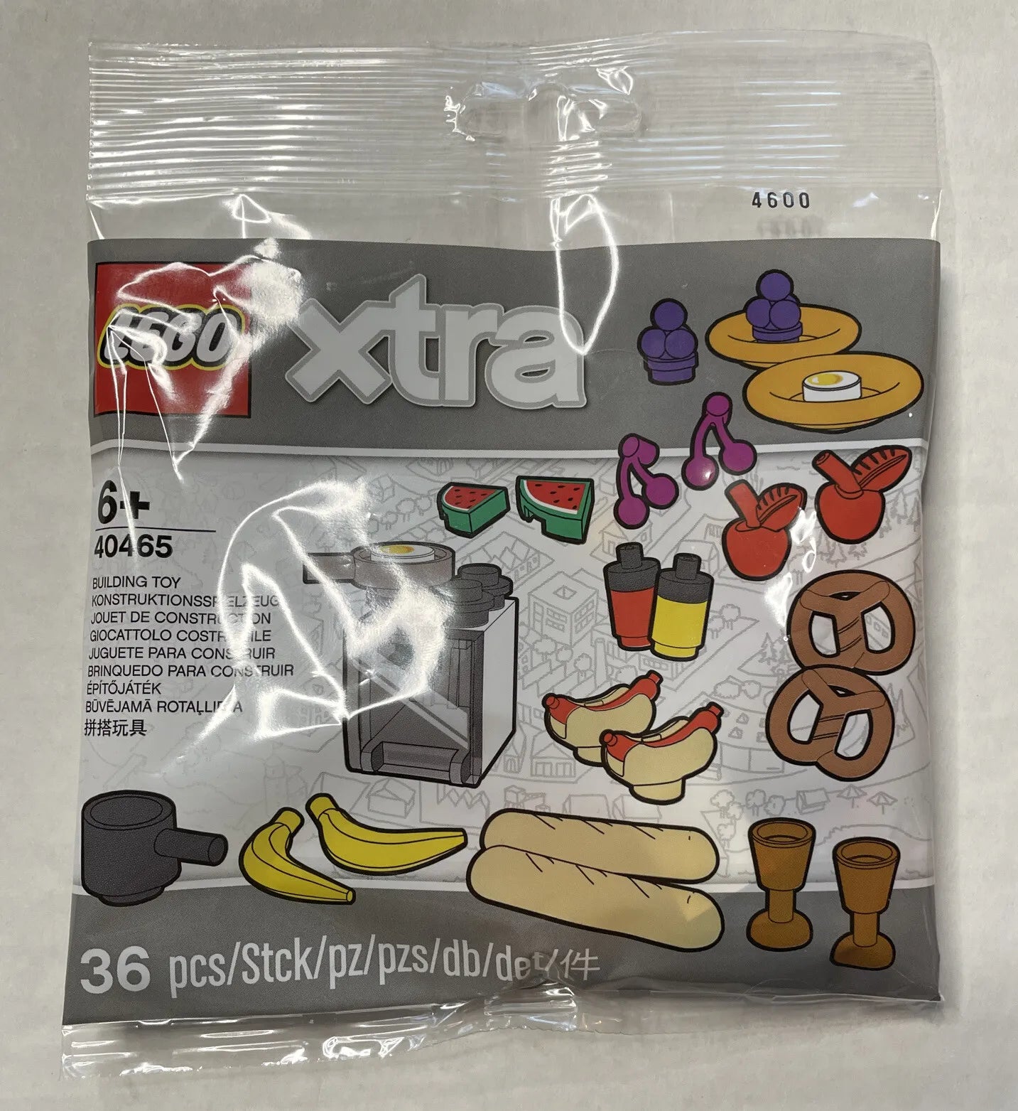 LEGO Xtra 40465 Food Pack Rare Accessory Kit Playset Retired New Sealed, 36 Pcs